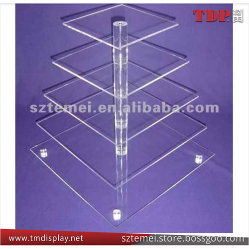 folding multilevel fancy wedding cake stand crystal cake stand clear acrylic wedding cake stand 5 tier square wedding cake stand